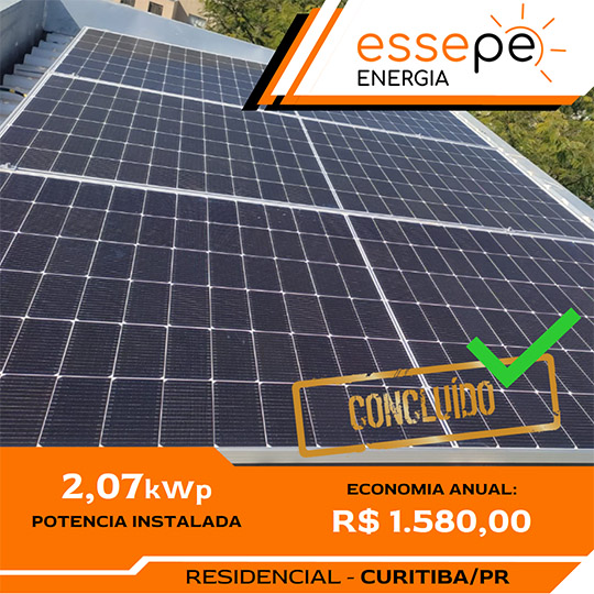 Projeto Residencial em Curitiba 2,07kwp